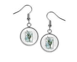 May Lily of the Valley Birth Flower Silver Glass Dangle Earrings Hypoallergenic