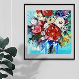 Boho Vase with Peonies Oil Painting Floral Original Hand Painted Art Flower Artwork Floral Impasto Textured Brush Strokes Fine Art Modern
