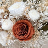 Sage green preserved roses bunch, teasel gypsophila bouquet, eucalyptus palm leaves bunch, rustic roses bouquet, long lasting bridal bunch