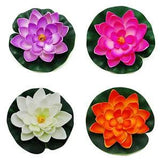 New Floating Pond Decor Water Lily / Lotus Foam Flower, Large, Set of 4