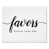 Black & White Calligraphy Wedding Favor Sign Flower Delivery