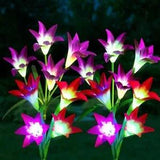 1-6 PACK Solar Power Lily Flower Lights Outdoor Garden Stake LED Landscape Decor