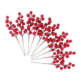 10pcs Artificial Berry Branches Red Berry Twig Christmas Berries Decorations