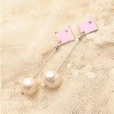 Romantic wedding earrings romantic pearls, minimal pink earrings, pastel pink spring earrings, chic OOAK elegant earrings, petal