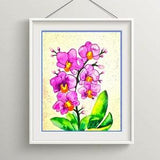 Orchid flower watercolor miniature original painting / Botanical, Watercolor flowers, Watercolor painting