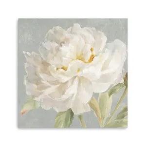 Unique 20" Angelic White Peony Flower Canvas Wall Art