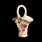 Formalities Chintz Roses Handled Basket Vase Gold Gilded by Baum Bros