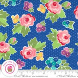 Moda LOVE, LILY 24110 18 Blue Floral April ROSENTHAL Quilt Fabric Shabby Retro