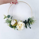 White Rose and Peony floral hoop. Wedding. Bridesmaid gift. Bouquet. Wedding flowers. Door wreath