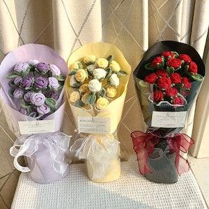 Crochet rose,Crochet multi-headed rose, Crochet Flowers Bouquet, Handmade Knitted Bouquet, Gift For Her, Birthday Gift,Mother's day Gift