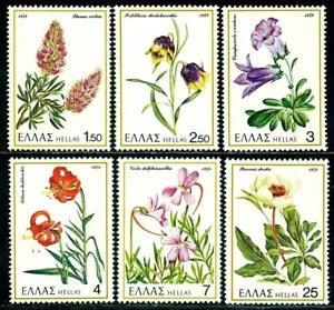1978 Flowers,Lily,Peony,Campanula bellflower,Cretan ebony,Greece, Mi. 1302, MNH