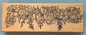 Lily Flower + Sea Shell Design Border Mounted Rubber Stamp Me and Carrie Lou