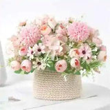 1pcs mixed flower beautiful peony artificial flower hydrangea silk fake bouquet
