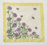Vintage 1950s Kimball Flower Month Handkerchief Hanky Carnation Snowdrop January