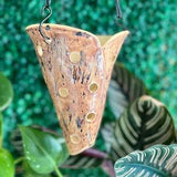 Dunes ceramic orchid plant pot, air orchid pot with holes, hanging indoor outdoor planter