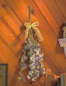 Larkspur Bunch Spray Tied With Bow Calming Blue Synthetic Dried Boquet 20 inch