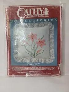 Cathy Needlecraft "Day Lily" Candle Wicking Pillow Kit No. 7931 Finished 12"X12"
