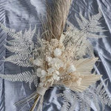 Preserved pampas grass boho bouquet / palm spear bouquet/ eternal blossom hydrengea bouquet