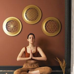 Sacred Geometry Metal Wall Art, Flower of Life, Sri Yantra, Torus Wall Hanging, Home Decor, Wall Decor, Mandala Wall Art, Geometric Wall Art