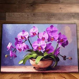 Purple Orchids Wall Art, Orchid Art, Flower Canvas, Houseplant Art, Flower Decor, Botanical, Plant Lover Gift, Ready To Hang Canvas