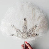 Any color Feather Fan, Gatsby fan, Art deco fan, Bridal feather fan, Wedding fan, Gatsby Feather fan, 1920s fan, Ostrich Feather Fan