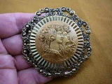 (cm93-1) FLOWER BOUQUET peonies flowers CAMEO Pin Pendant brooch