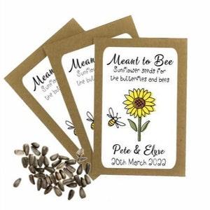 Personalised Wedding Favour Seed Packets Envelopes with Seeds | Party Favour | Sunflower Seeds | Wedding Gift |  Thank you Table Gift Bag