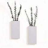 2 Pack Wood Wall Planter for Indoor Plants and Dried Flower, Wall White