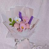 Crochet Flowers Bouquet Handmade, knitted pink flower,Finished Product,Rose,Anniversary,Birthday,girlfriend,Valentine's Day,forever gift