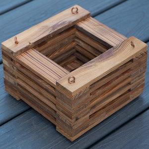 106. Salvaged Red Pine Wood Hanging Basket Planter for Orchids, Bromeliads, Ferns, Cacti, Other Epiphytes and Succulents