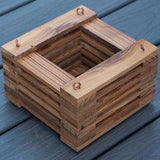 106. Salvaged Red Pine Wood Hanging Basket Planter for Orchids, Bromeliads, Ferns, Cacti, Other Epiphytes and Succulents