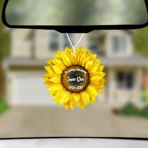 Sunflower Memorial Air Freshener Scented Air Freshener Personalized Car Accessories Perfect Gift Idea Sunflower Themed Car Interior