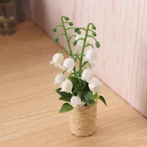 Dollhouse Miniature 1:6 Scale Flowers Lilies Potted Garden Plants Decor 11.5"
