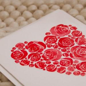 Valentine's Day card. Wish. Love. Heart. Pink. Flower. Red.