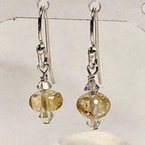 925 Sterling Silver Citrine Gold nugget Swarovski earrings, Gold gemstone, Yellow nugget earrings, Citrine gemstone, Gift for her.