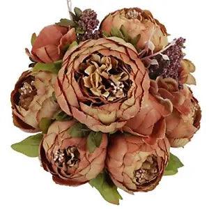 Flowers Artificial Peony Silk Flowers Fake Peonies Vintage Bouquet Home Coffee