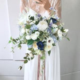 Artificial bouquet Wedding Bouquet blue roses High quality flower home decoration