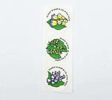 3 Vintage CTP MATTE Scratch & Sniff Stickers Lily of the Valley Purple Flowers