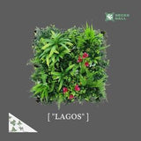 LAGOS| Premium Jungle Pink Flowers Plant Wall 50 x 50 cm | Flower Orchid Artificial Plant Wall Mounted Indoor Outdoor| Rainforest panels square
