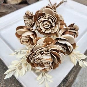 Wood Roses / ecofriendly flowers / Roses Gift Bouquet / 5th anniversary flowers / Rustic Wood Flowers /birthday flowers /  MIXED BARK