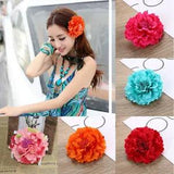 Peony Flower Brooch Barrette Hair Clip Bohemia Style 1PC Wedding Bridal Floral