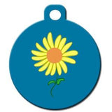 Cute Custom Pet ID Tag - Sunflower- on the front, your contact info on the back