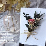 Pink Rose Bouquet Greeting Card, Dried Flower Posy Keepsake Card, Blank Birthday Card Mothers Day Card For Her, Floral Card For All Occasion