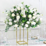 White Rose Floral Bouquet With Eucalyptus Flower Ball Flower Wedding Centrepiece Silk Floral Ball Party Table Decor Floral Table Runner