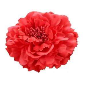Boho Peony Flower Brooch Fashion Women's Hair Clip, Bohemia Peony Flower Hair