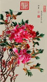 Chinese 100% real natural silk thread,su hand embroidery kits:peony flower 14"