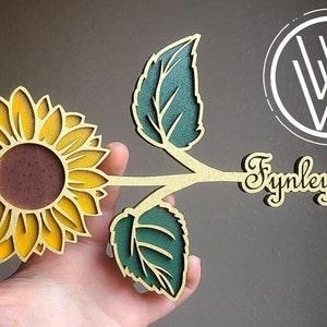 Personalized Rose, Sunflower, Daisy, Carnation, Morning Glory, Poppy, or Chrysanthemum- Valentine's/Anniversary/Mother's Day/Bachelorettes