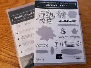 Stampin Up! LOVELY LILY PAD & Coordinating DIES Retired NEW