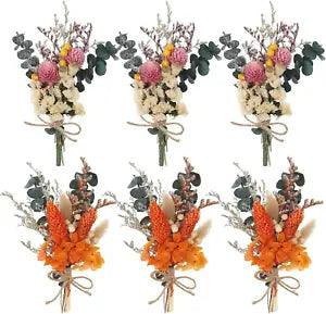 6Pcs Dried Flower Bouquet, Boho Wedding Dry Flowers for Decoration, Mini Dried F