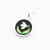 Folk ART FLOWER  botanical murine pendant SNOWDROP